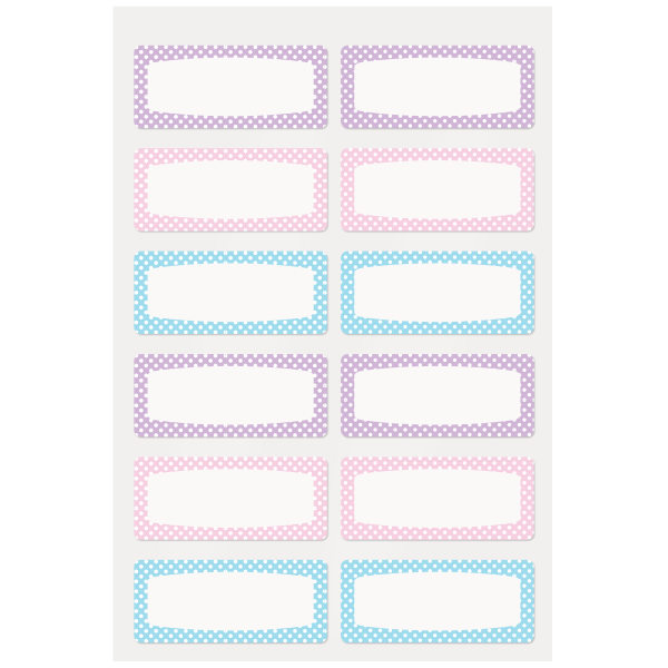 No-Iron Fabric Labels, Soft Pastels Designs